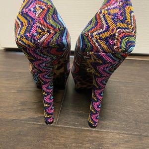 Multi colored Betsy Johnson high heels